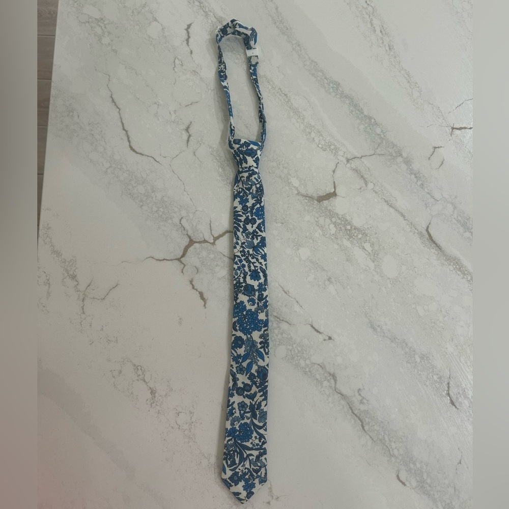 Boone clip-on Blue Floral Kids Tie